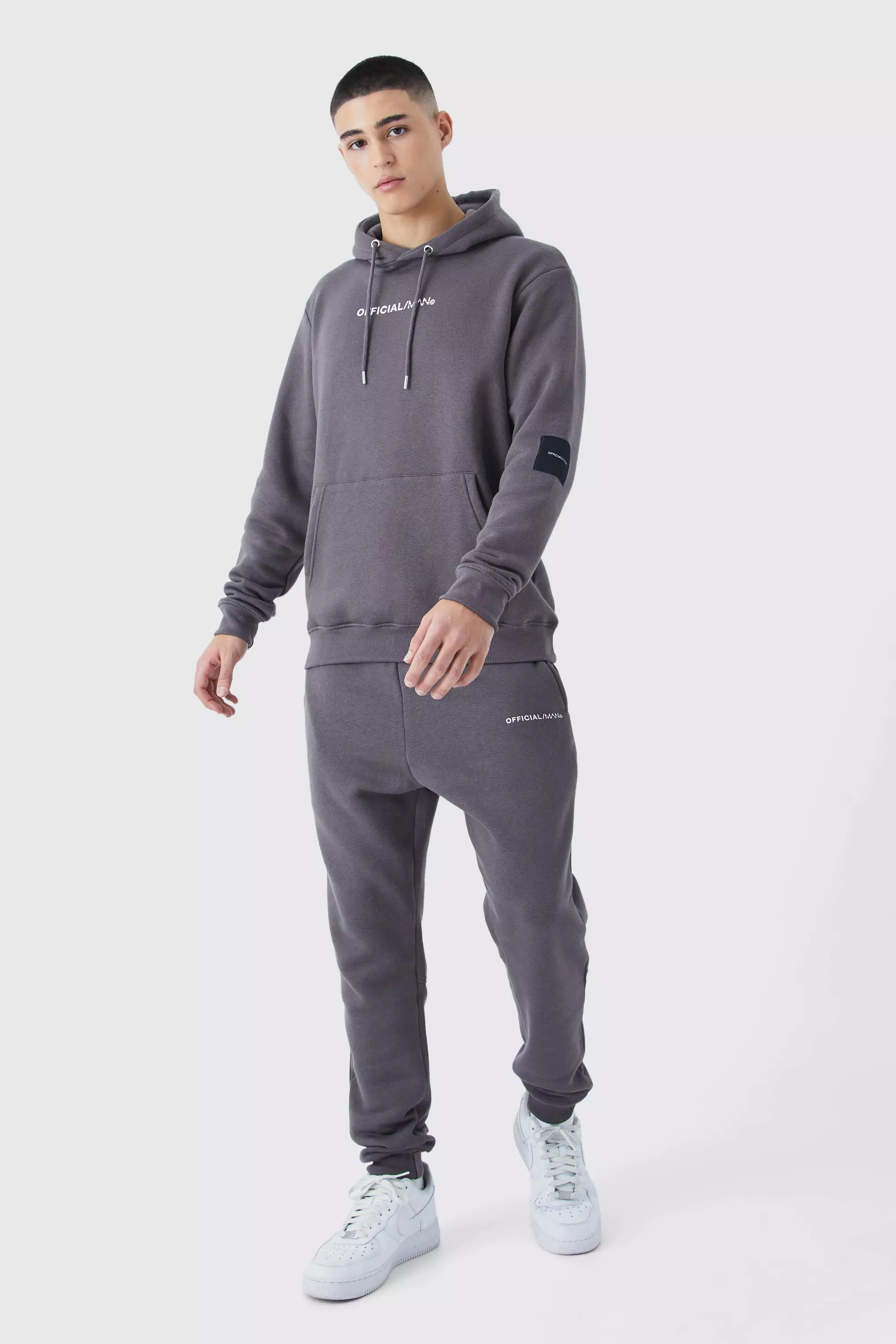 Official Man Tape Hooded Tracksuit boohooMAN